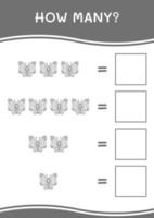 combien de papillon, jeu pour enfants. illustration vectorielle, feuille de calcul imprimable vecteur