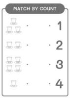 match en nombre de st. chapeau de jour de patrick, jeu pour enfants. illustration vectorielle, feuille de calcul imprimable vecteur