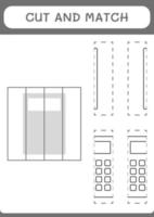 couper et assortir des parties de la calculatrice, jeu pour enfants. illustration vectorielle, feuille de calcul imprimable vecteur