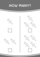 combien de punaise, jeu pour enfants. illustration vectorielle, feuille de calcul imprimable vecteur