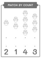 match par nombre de poussins, jeu pour enfants. illustration vectorielle, feuille de calcul imprimable vecteur