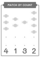 match au nombre de trèfle insigne, jeu pour enfants. illustration vectorielle, feuille de calcul imprimable vecteur