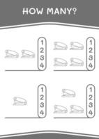 combien d'agrafeuse, jeu pour enfants. illustration vectorielle, feuille de calcul imprimable vecteur