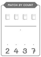 match par nombre de cahier, jeu pour enfants. illustration vectorielle, feuille de calcul imprimable vecteur