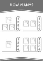 combien de cahier, jeu pour enfants. illustration vectorielle, feuille de calcul imprimable vecteur