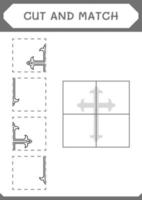 couper et assortir des parties de croix chrétienne, jeu pour enfants. illustration vectorielle, feuille de calcul imprimable vecteur