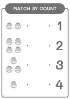 match par nombre d'oeufs de pâques, jeu pour enfants. illustration vectorielle, feuille de calcul imprimable vecteur