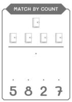 match par nombre de cahier, jeu pour enfants. illustration vectorielle, feuille de calcul imprimable vecteur