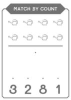 match au nombre d'arrosoirs, jeu pour enfants. illustration vectorielle, feuille de calcul imprimable vecteur