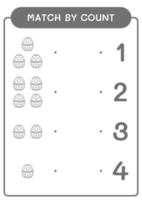 match par nombre d'oeufs de pâques, jeu pour enfants. illustration vectorielle, feuille de calcul imprimable vecteur