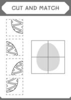 couper et assortir des parties d'oeuf de pâques, jeu pour enfants. illustration vectorielle, feuille de calcul imprimable vecteur