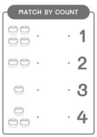 match par compte de chaudron, jeu pour enfants. illustration vectorielle, feuille de calcul imprimable vecteur