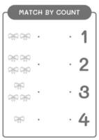 match au nombre de ruban, jeu pour enfants. illustration vectorielle, feuille de calcul imprimable vecteur