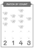 match au nombre d'arrosoirs, jeu pour enfants. illustration vectorielle, feuille de calcul imprimable vecteur