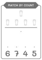 match au nombre de bières, jeu pour enfants. illustration vectorielle, feuille de calcul imprimable vecteur