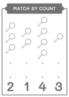 match au compte de la loupe, jeu pour enfants. illustration vectorielle, feuille de calcul imprimable vecteur