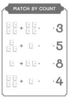 match par nombre de cahier, jeu pour enfants. illustration vectorielle, feuille de calcul imprimable vecteur