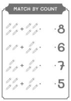 correspondance par compte de crayon, jeu pour enfants. illustration vectorielle, feuille de calcul imprimable vecteur