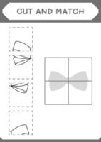 couper et assortir des parties de ruban, jeu pour enfants. illustration vectorielle, feuille de calcul imprimable vecteur