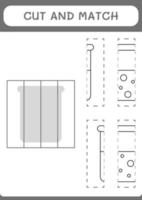 couper et assortir des parties de flacon de chimie, jeu pour enfants. illustration vectorielle, feuille de calcul imprimable vecteur