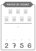 match par nombre de calculatrice, jeu pour enfants. illustration vectorielle, feuille de calcul imprimable vecteur