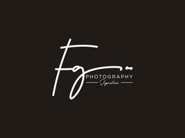 lettre fg signature logo template vecteur