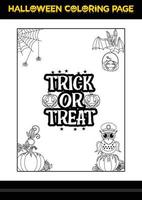 coloriage de citations d'halloween. coloriage d'halloween pour les enfants. vecteur