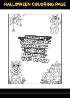 coloriage de citations d'halloween. coloriage d'halloween pour les enfants. vecteur