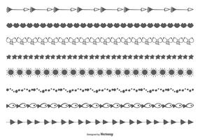 Joli ensemble de bordures à la main vecteur