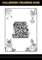 coloriage de citations d'halloween. coloriage d'halloween pour les enfants. vecteur