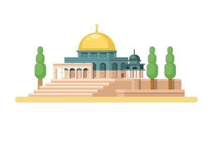 mosquée al aqsa à jérusalem moyen-orient asie monument bâtiment illustration vecteur