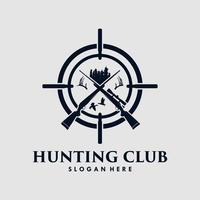 modèle de conception de logo de club de chasse de vecteur