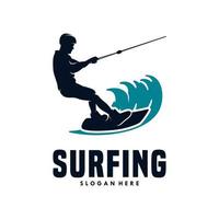 création de modèle de logo de sport de surf vecteur