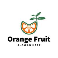vecteur de conception de modèle de logo de fruits orange