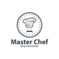 création de logo de restaurant de chef cuisinier vecteur