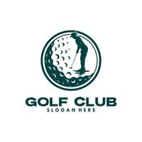 création de modèle de logo de club de golf femme vecteur