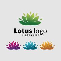 ensemble de création de logo de fleur de lotus vecteur