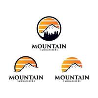 ensemble de modèle de vecteur de conception de logo de montagnes