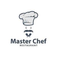 création de logo de restaurant de chef cuisinier vecteur