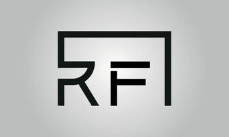 création de logo lettre rf. logo rf avec forme carrée dans le modèle vectoriel gratuit de couleurs noires.