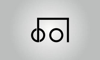 création de logo lettre oo. logo oo avec forme carrée dans le modèle vectoriel gratuit de couleurs noires.