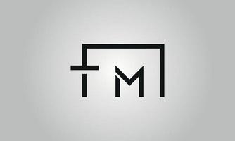 création de logo lettre tm. logo tm avec forme carrée dans le modèle vectoriel gratuit de couleurs noires.