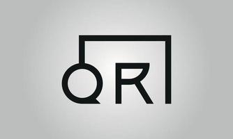 création de logo lettre qr. logo qr avec forme carrée dans le modèle vectoriel gratuit de couleurs noires.