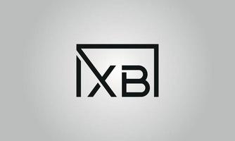 création de logo lettre xb. logo xb avec forme carrée dans le modèle vectoriel gratuit de couleurs noires.