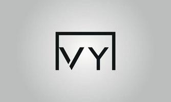 création de logo lettre vy. logo vy avec forme carrée dans le modèle de vecteur gratuit de vecteur de couleurs noires.