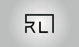 création de logo lettre rl. logo rl avec forme carrée dans le modèle de vecteur gratuit de vecteur de couleurs noires.