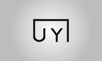 création de logo lettre uy. logo uy avec forme carrée dans le modèle de vecteur gratuit de vecteur de couleurs noires.