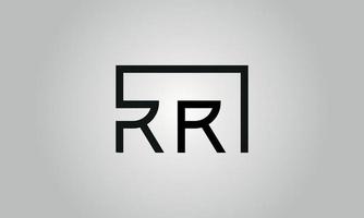 création de logo lettre rr. logo rr avec forme carrée dans le modèle vectoriel gratuit de couleurs noires.