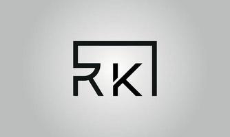 création de logo lettre rk. logo rk avec forme carrée dans le modèle vectoriel gratuit de couleurs noires.