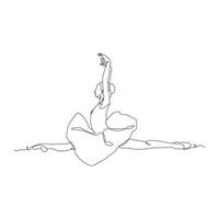 illustration de dessin au trait continu de danseuse de ballet vecteur